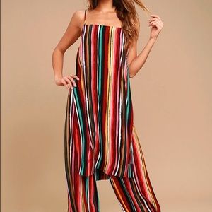 Free people boho striped two piece set